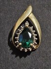 beautiful 10k Pear Shaped Natural Emerald Necklace Pendant — photo 3