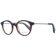 Yohji Yamamoto YO-1057960 Unisex Brown Optical Frame Acetate Round Solid Eyewear