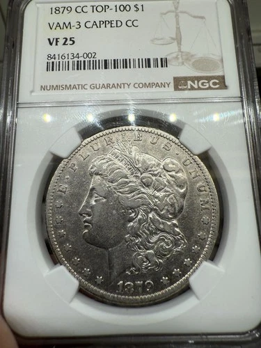 1879-CC $1 MORGAN DOLLAR VAM-3 CAPPED CC COIN NGC VF 25 Top 100