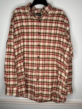 Orvis Mens Shirt Large Fishing Luxury Flannel Plaid Outdoors Button Down Brown