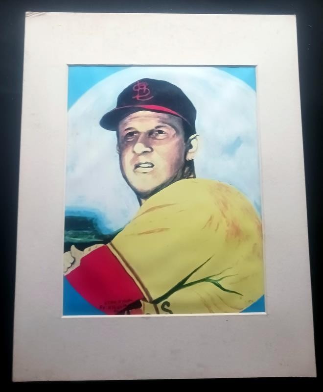 1990 Stan MUSIAL St Louis CARDINALS Baseball Color Art Print by F. Puglio