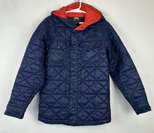The North Face Hooded Puffer Jacket Boys Youth Small 7 8 Coat Navy Red School
