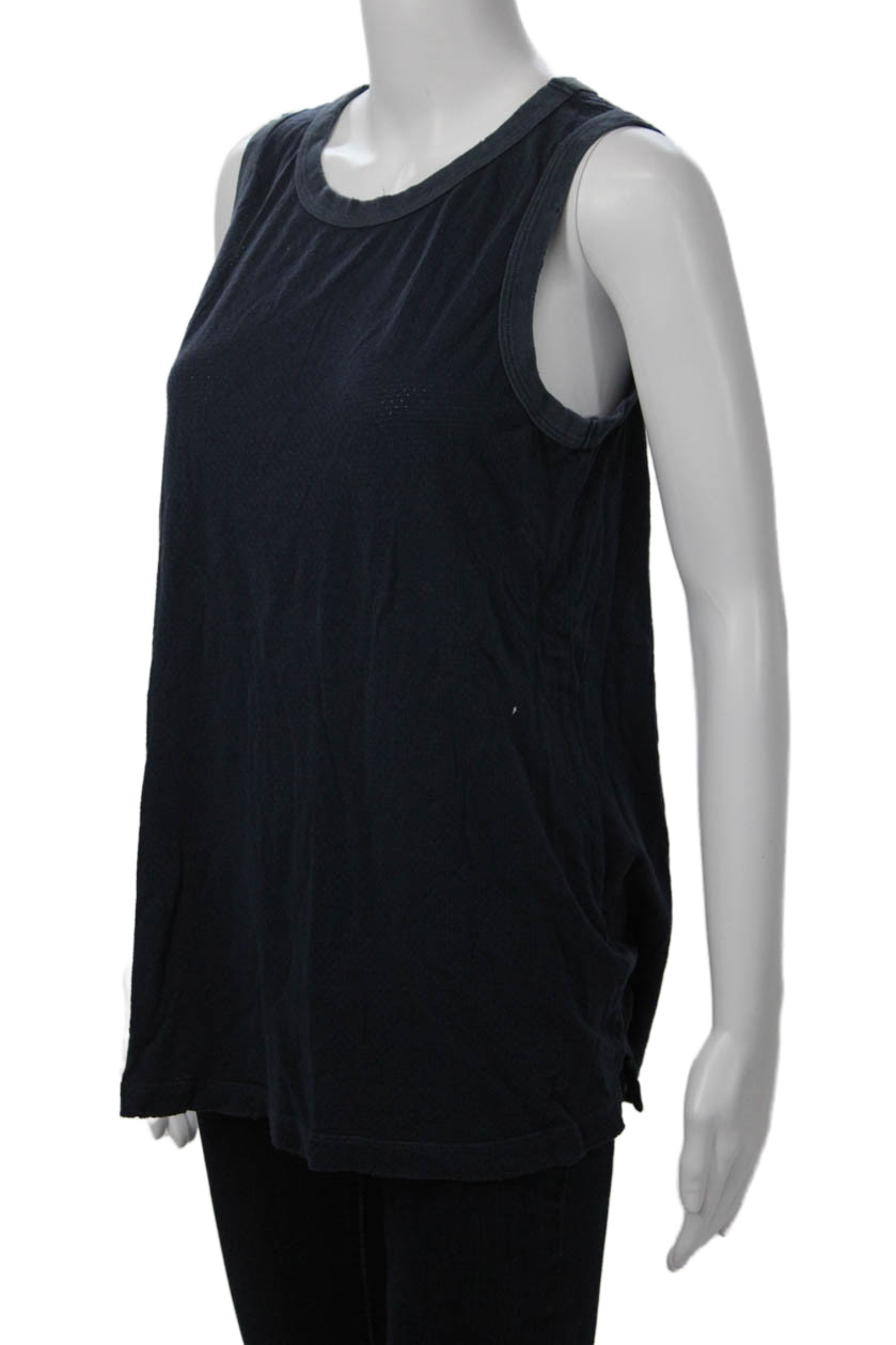 Current/Elliott Women Basic Dark Blue Sleeveless … - image 2
