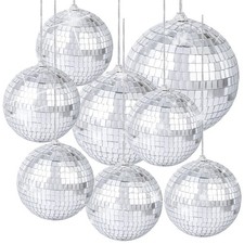Mirror Disco Balls Silver Hanging Disco Light Mirror Ball for Retro Party