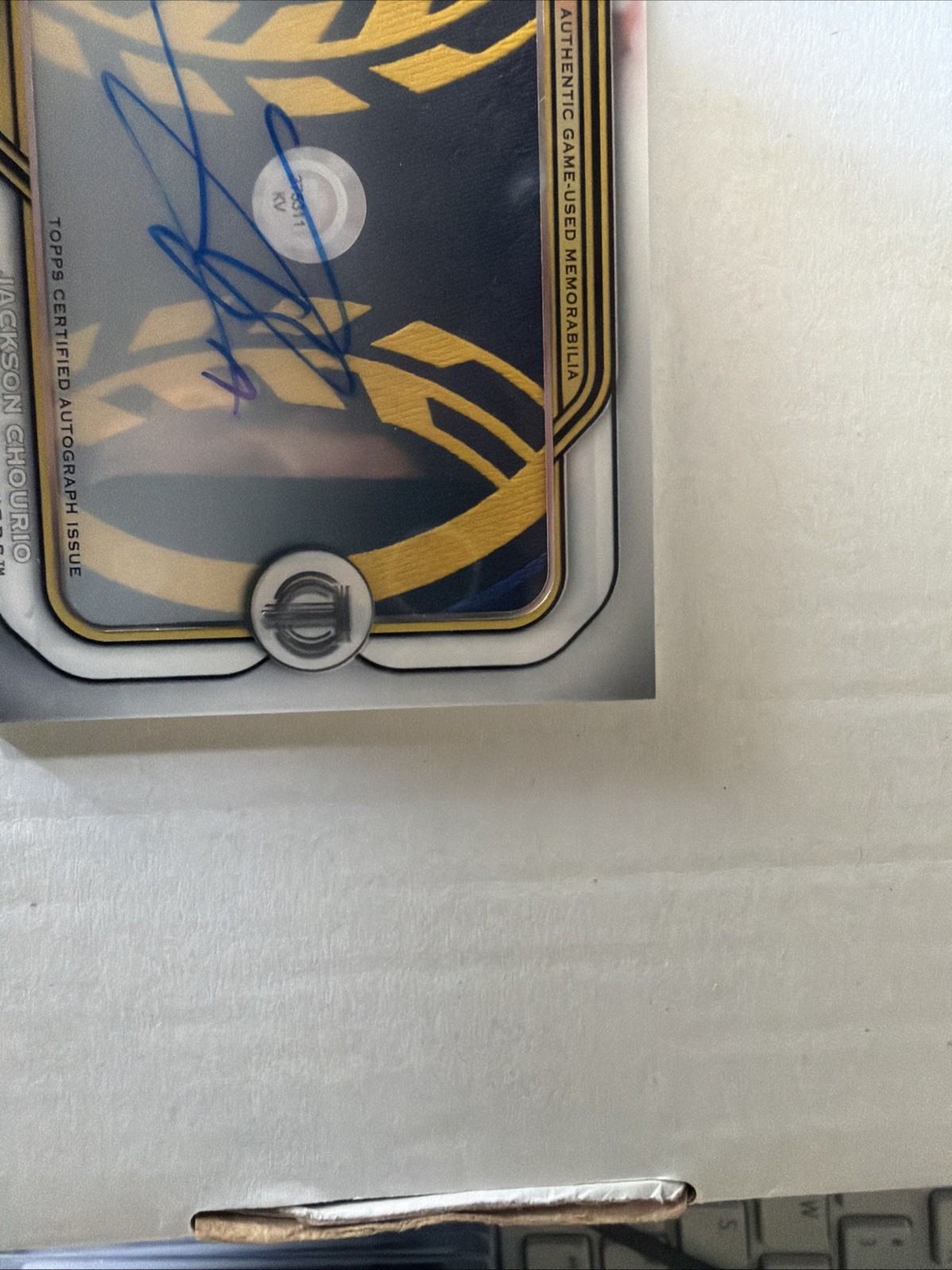2026 Topps Tribute Jackson Chourio MIL Prime Patch Auto Relic PPA-JAC 1/1 Black view 3