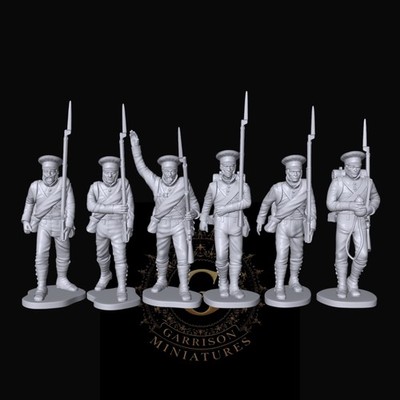 Prussian Reserves Marching X6: 28mm Napoleonic Wargames and Display Miniatures