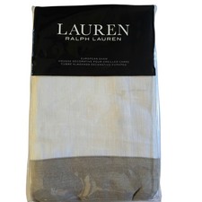 Ralph Lauren Flora Linen White Gray Euro Pillow Sham NEW