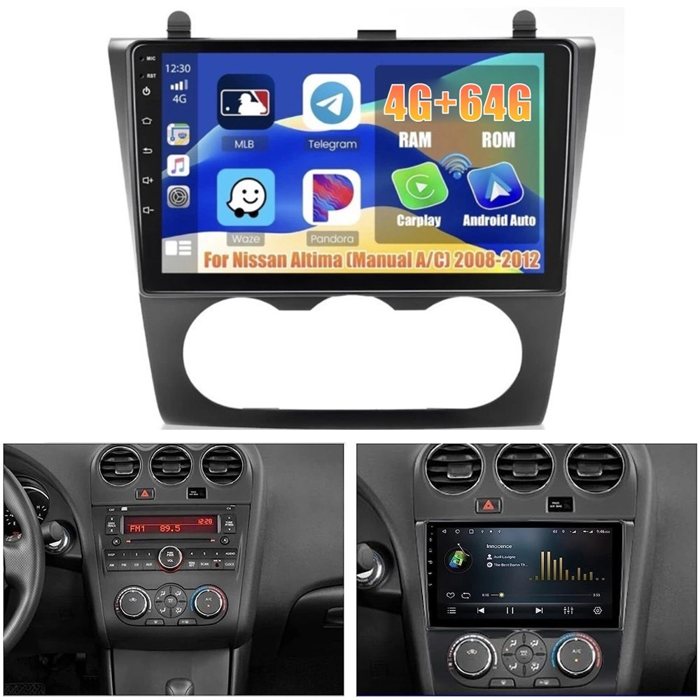 Android 15 64GB Carplay Car Stereo Radio GPS Navi FM For Nissan Altima 2008-2012