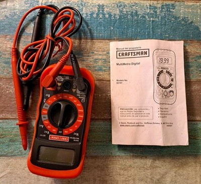 CRAFTSMAN Digital Multimeter Volt AC DC Tester Meter Voltmeter Ohms 8 Func Cb44