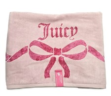 NEW JUICY COUTURE PINK FUCHSIA BOW TIE PATTERN COTTON VISCOSE SOFT BATH TOWEL