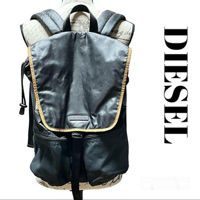 Diesel Men Simple Design Backpack Bag Black Vintage Luxury Casual Streetwear ITA