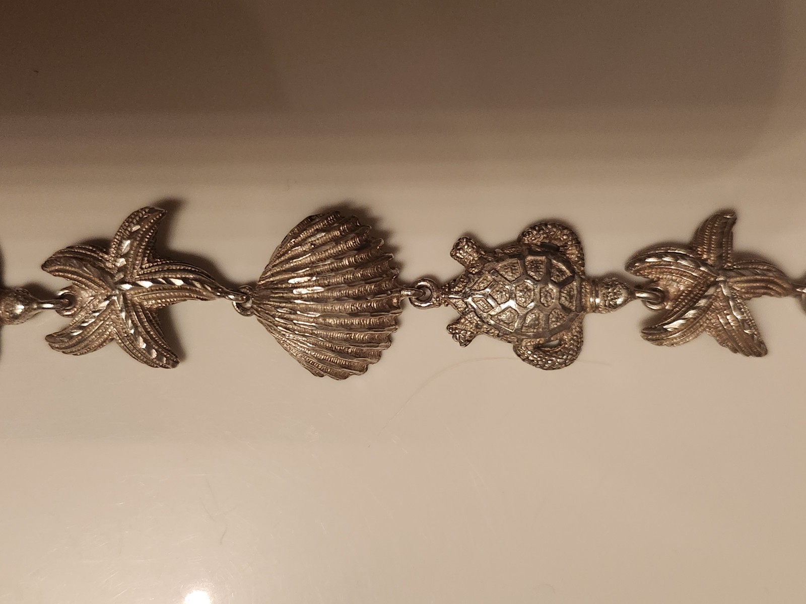 Sterling Shells,turtles starfish toggle Bracelet - image 4