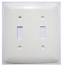 6 pack Mulberry 2 -Gang Midsize Size White Steel Indoor Toggle Wall Plate