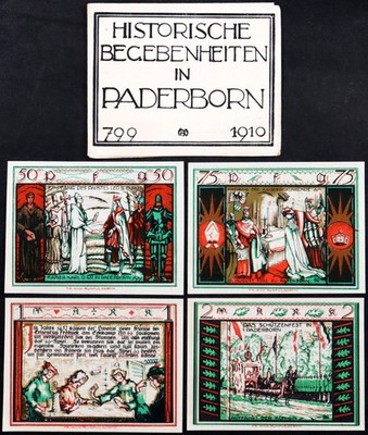 PADERBORN 1921 ''Historical Events 799-1910'' Complete + Envelope! German Notgeld
