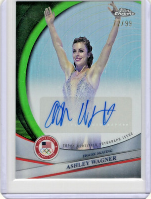 2026 Topps Chrome Ashley Wagner Green Refractor Auto /99 Winter Olympics