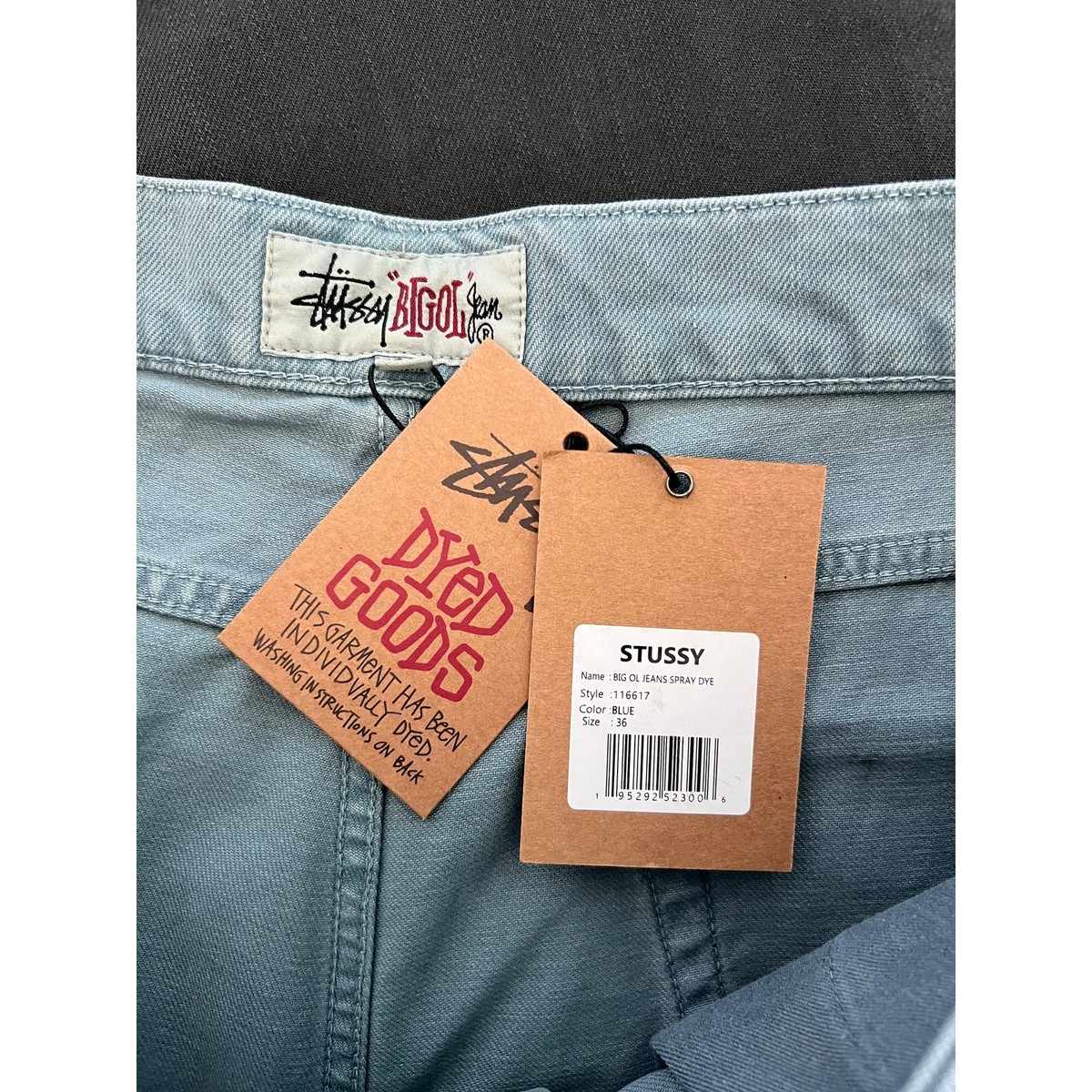 Stussy Big Ol Jeans - Size 36 - Blue Spray Dye - NEW | eBay