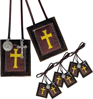 Scapulars Catholic, 3 Pack Bulk Brown Scapular,Escapularios Catolicos Scapular C
