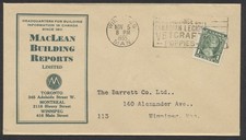 1935 MacLean Building Reports Advertising Cover Winnipeg Slogan #211 1c Princess