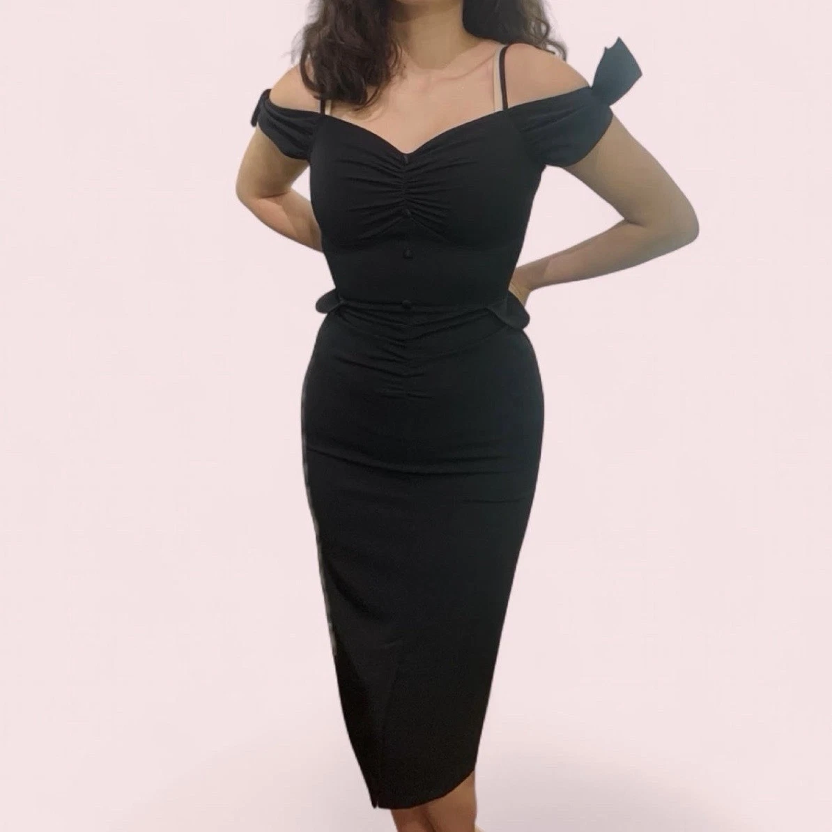 50s bodycon dress MUXXN 1950s Dresses for Women Vintage Cocktail Bodycon Retro Style Knee Length Sheath Pencil Casual Dress Black S at Amazon Women's Clothing store
