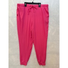 Joyspun Womens XL Pink Ribbed Knit Lounge Pajama Jogger Pants Drawstring