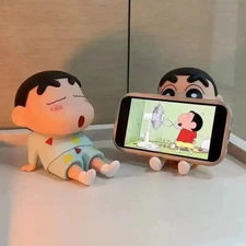 Crayon Shin-Chan Phone Holder Anime Figure Kawaii Desktop Decoration 11cm Toy