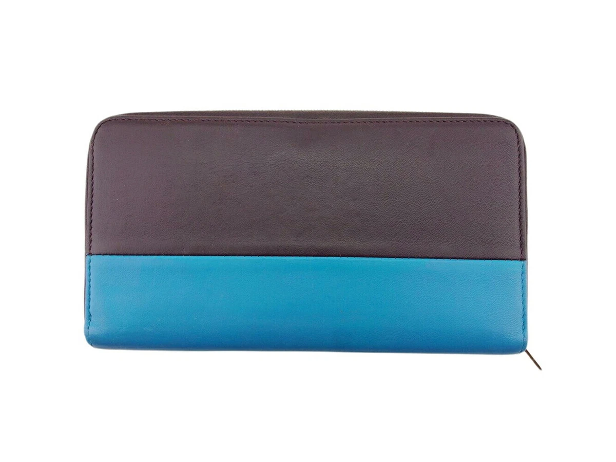 Celine long wallet bicolor leather Authentic USED T21867