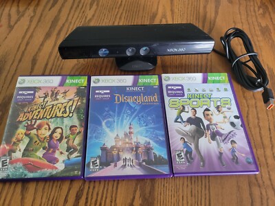Xbox 360 Kinect Games Sensor Lot Adventures Disney Sports Lot Good Used Shape