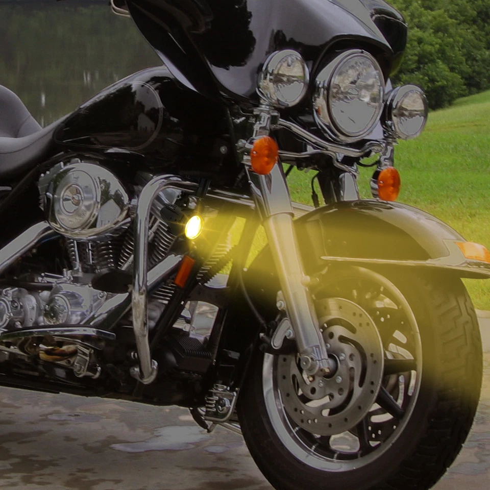 Motorcycle Fog Lights Strobe LED Driving Spotlight Auxiliary Amber White Wiring - Image 4 of 4