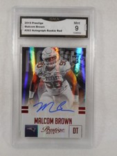2015 Prestige #263 Malcome Brown Auto Rookie Red GMA Graded 9 