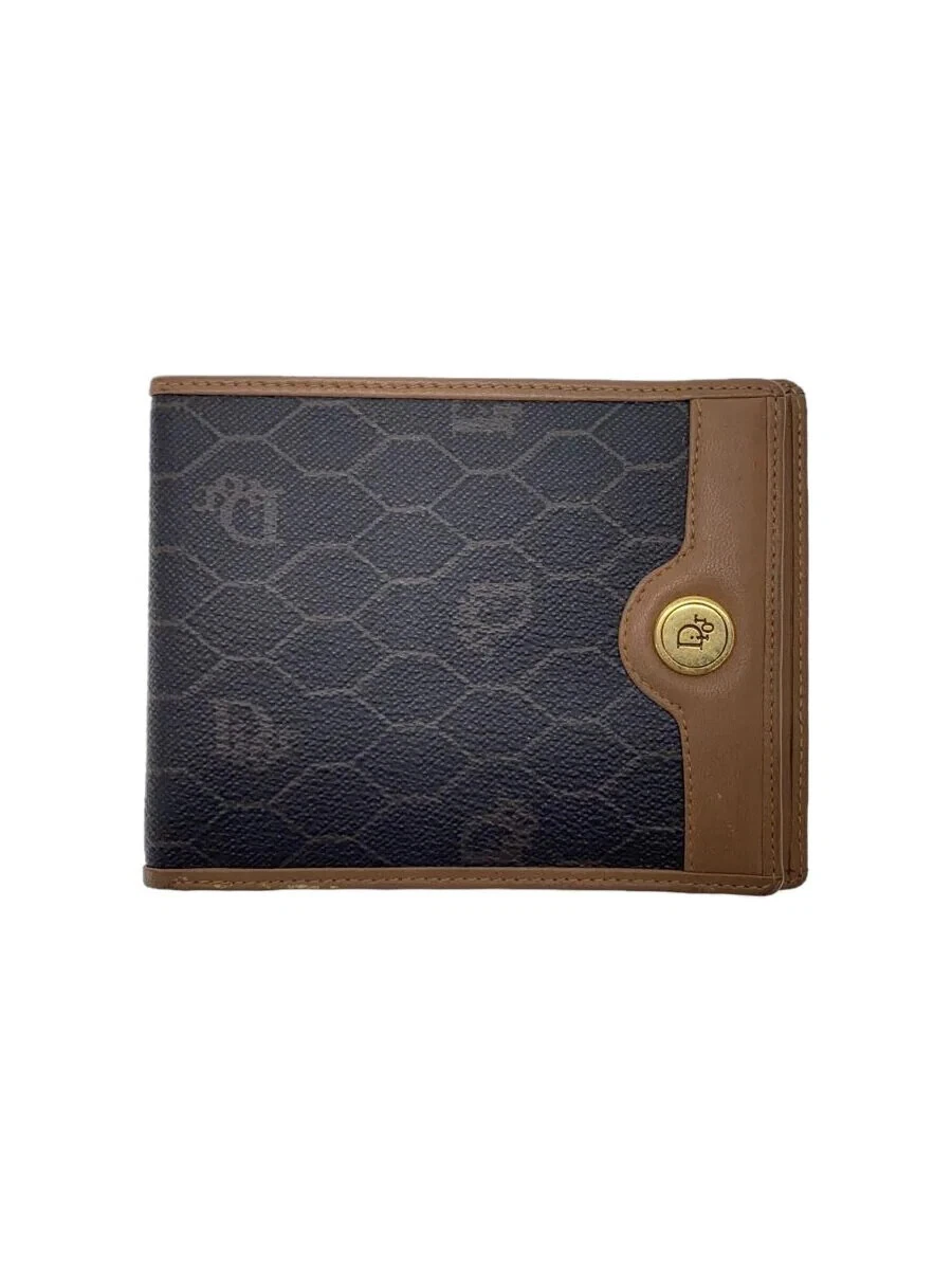 Christian Dior Portefeuille Bifold Cuir BLK Homme, Légèrement Rayé & Salis