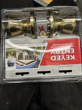 Guard Security Polished Brass Keyed Entry Doorknobs-NEW!