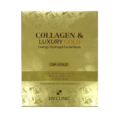 [3W CLINIC] Kollagen & Luxus Gold Energie Hydrogel Gesichtsmaske - 1er Pack (5 Stück)