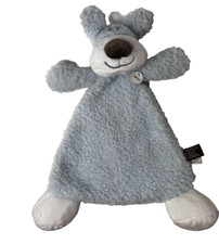 Demdaco Blue Bear Lovey Security Blanket Rattle Plush Soft Baby Toy Gray Flat