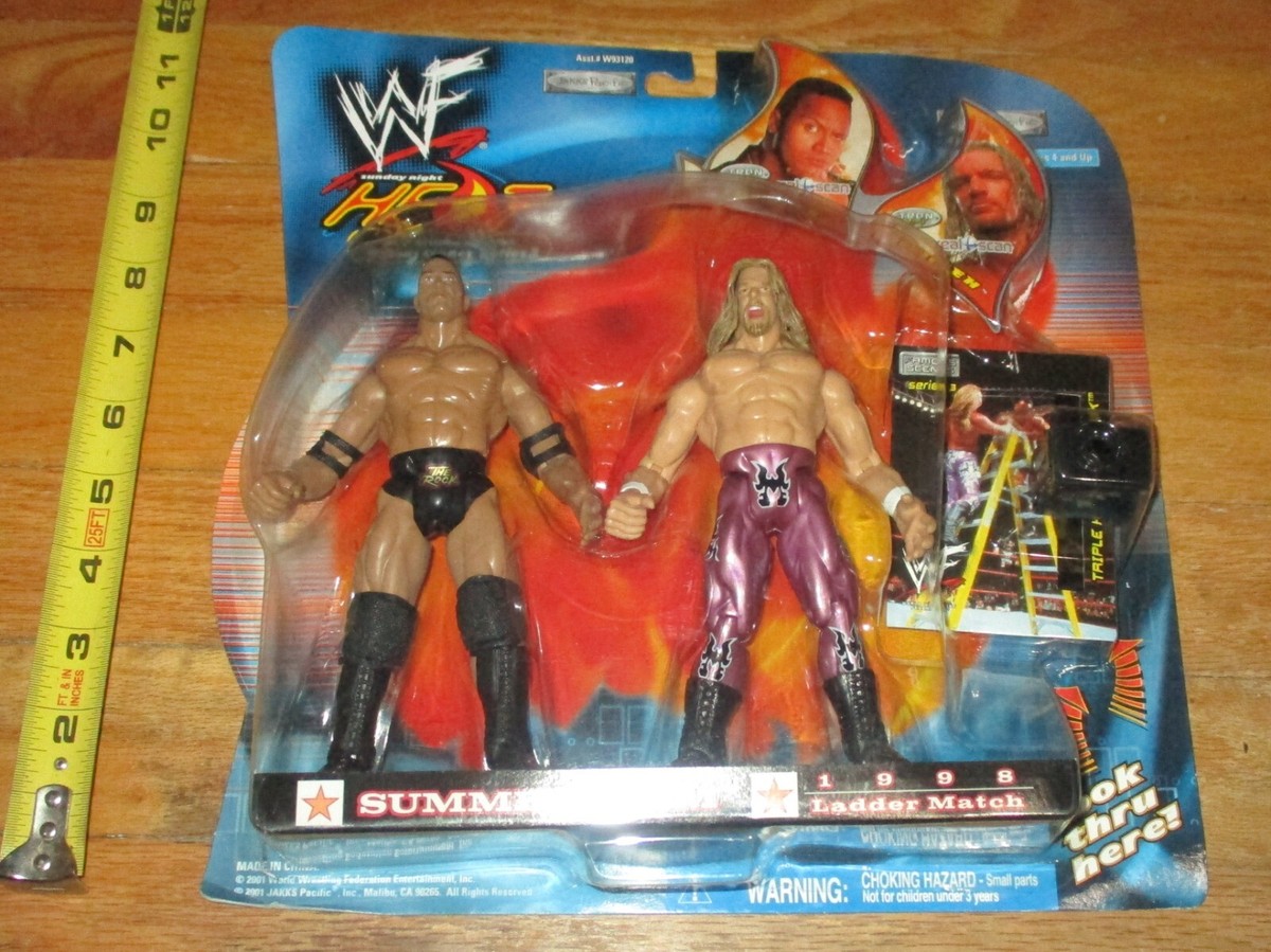 2001 WWF WWE Jakks HHH The Rock Famous Scenes Wrestling Figures Summerslam  98 - Main Image
