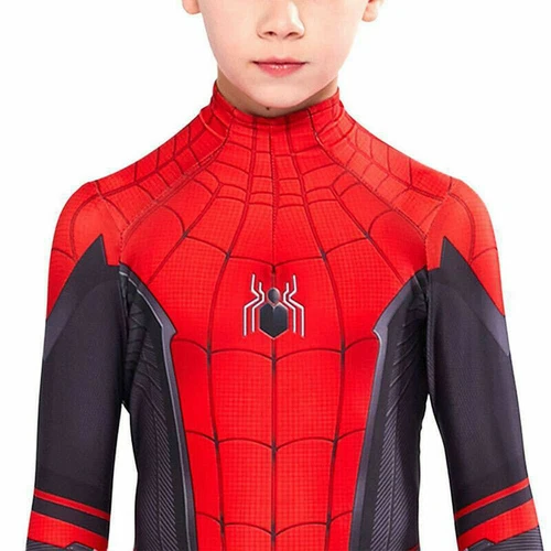 Kids Adult Spider-Man Far From Home Spiderman Zentai Cosplay Costume Suit Red - Picture 7 of 39