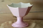 Hull Pottery Pastel Pink With White Interior Pedestal Planter 156 Candy Dish