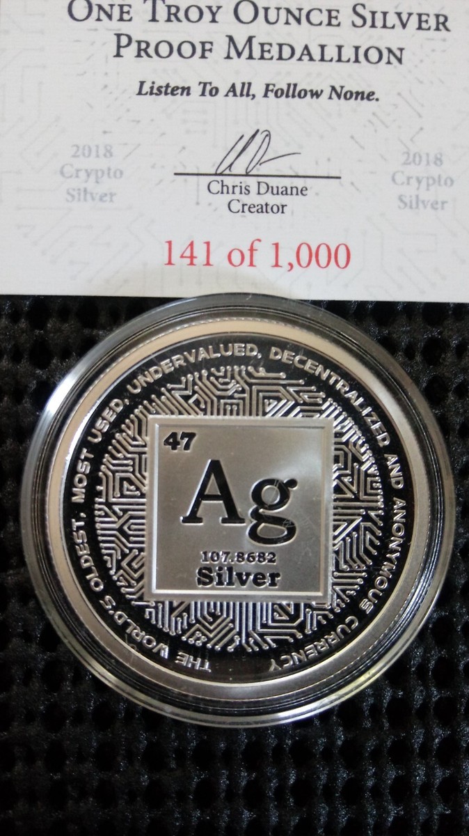 Silver Shield 1 oz Crypto Series #6 2018 Crypto Silver AG Proof w/ COA  (Last 1) | eBay
