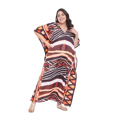 Women Plus Size Kaftan Long Maxi Dress Kimono Sleeves Boho Summer Beach  Cover Up | eBay