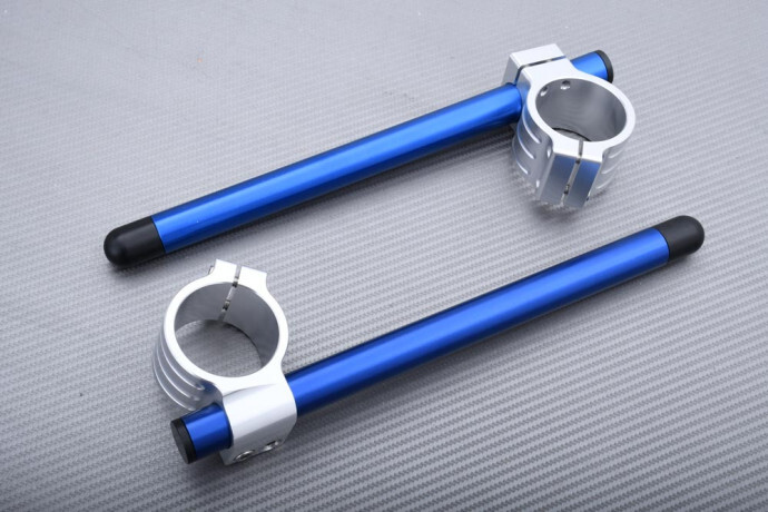 Demi-guidons en aluminium CNC bleu 43mm pour Yamaha XJR 1300 édition 2015