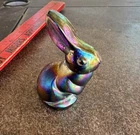 Fenton Purple Carnival Glass Bunny Rabbit Figurine
