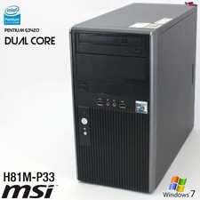 Msi H81M-P33 Intel Pentium G3420 Computer Pc Windows 7 64-Bit 8Gb Ram 500Gb Hdd