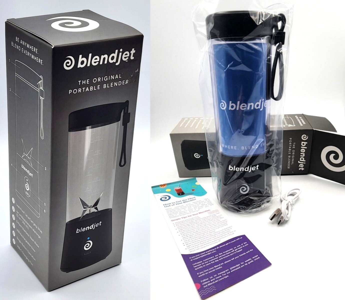 BlendJet One Plus Portable Blender - Black for sale online