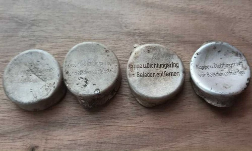 Set of 4 Original German Luftwaffe Fuze Transport Caps WWII - Military Parts WW2