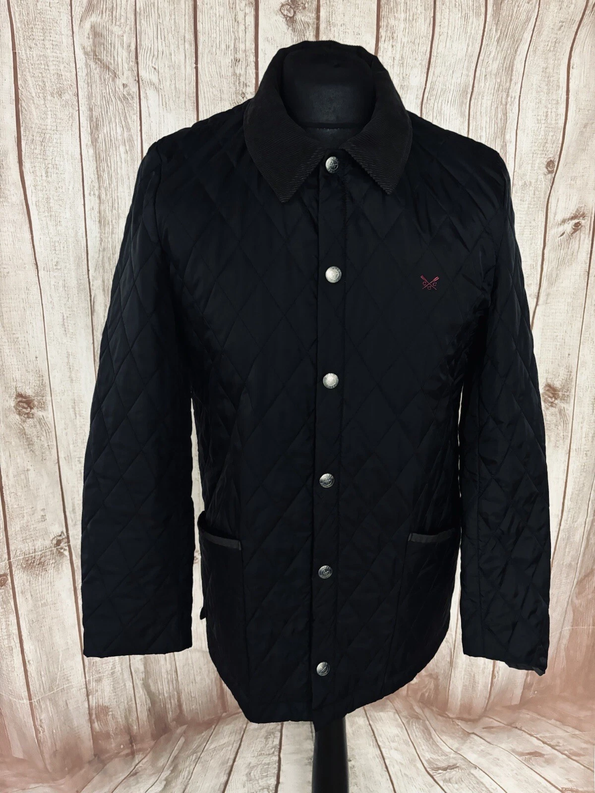 Crew Clothing Black Quilted Jacket Size S Padded Lightweight Autumn Spring