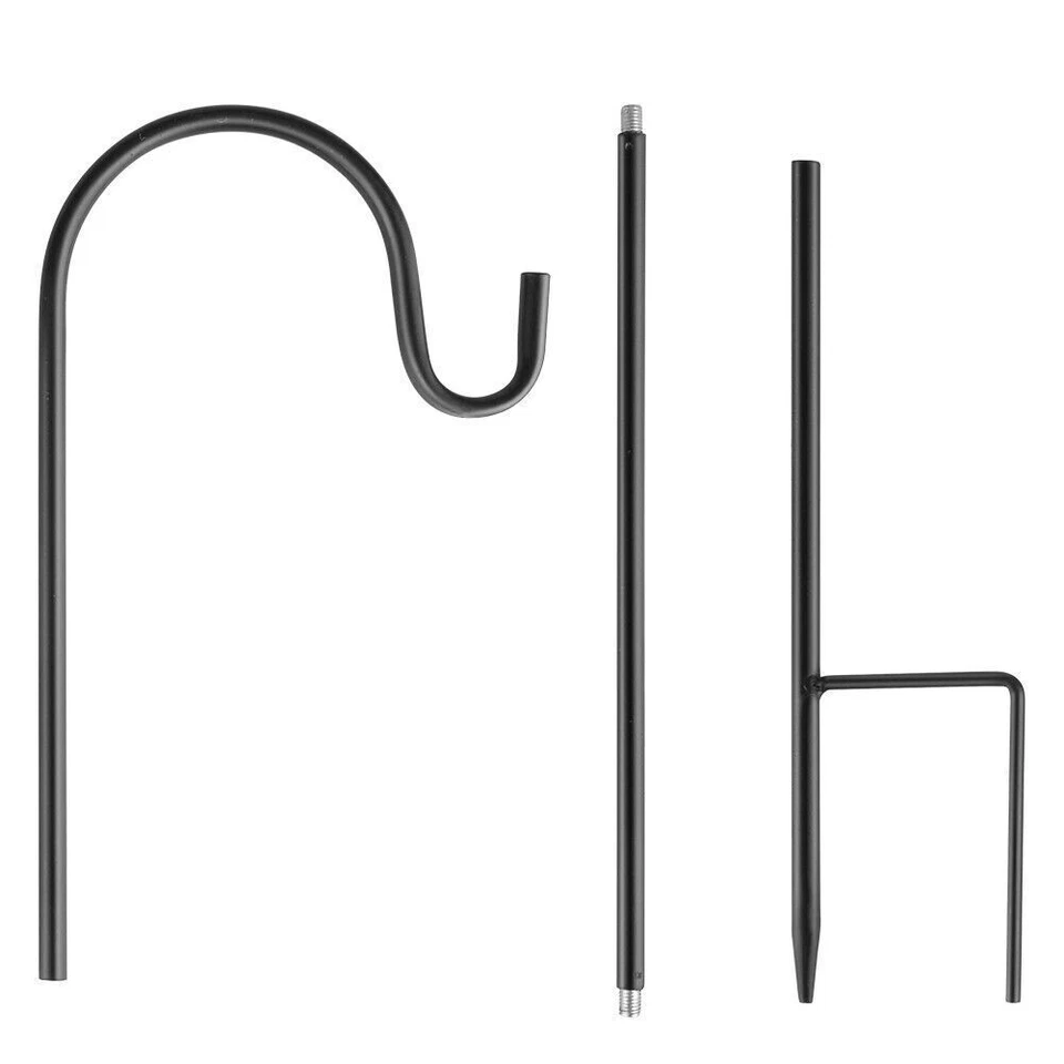 2×Garten Schäferhaken Hirtenhaken Metall Gartenstab 150cm mit Haken Laternenstab - Bild 4 von 4
