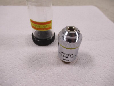 Leitz Wetzlar 519-760 EF 10X Microscope Objective Lens 0.25 Yellow 