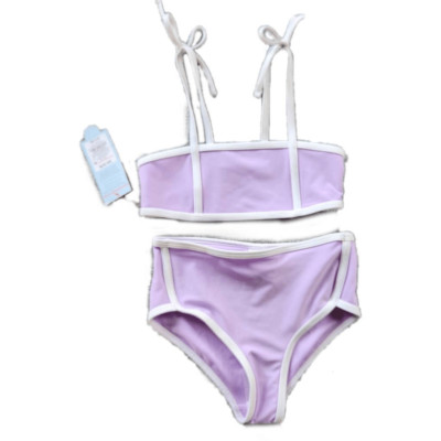 Cat & Jack girls XS 4-5 lavender purple 2 piece swimsuit high rise ...
