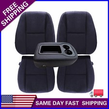 For 2007-2014 Chevy Silverado Gmc Sierra 1500 Bottom Top Cloth Seat Cover Black