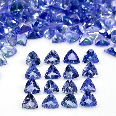 12 Pc Natural Tanzanite 3.5mm Trillion Cut Dazzling Loose Gemstone Wholesale Lot