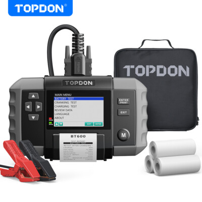 TOPDON BT600 12V 24V TOPDON 2026 Newest Digital Battery Tester Printer
